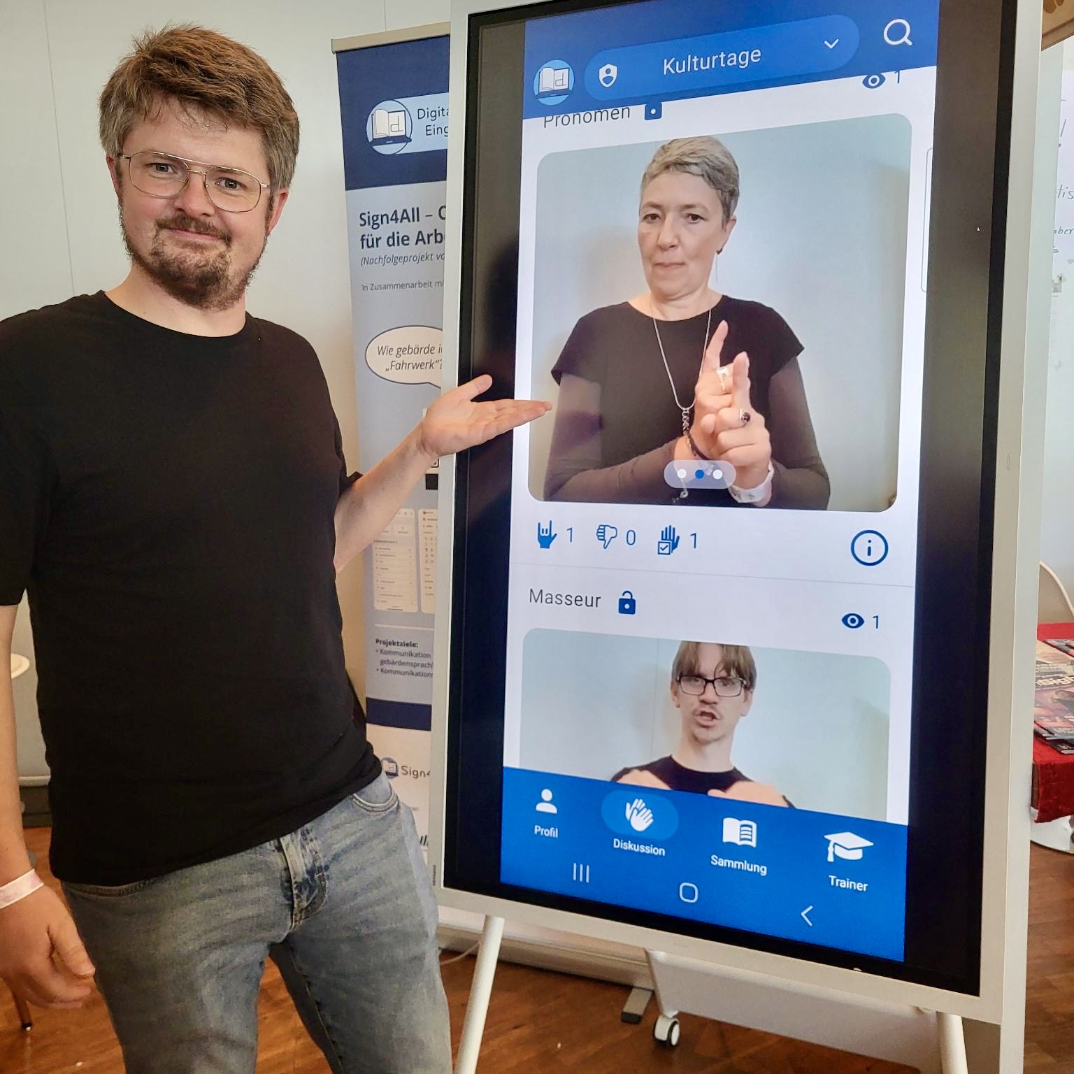 Grafik: Peter Craxton präsentiert die Sign4All-App